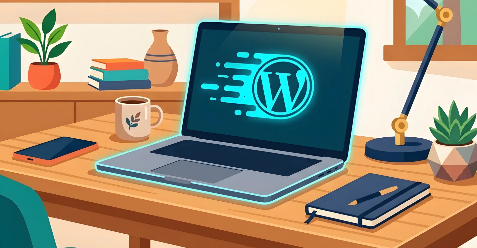 AI-assisted WordPress websites on laptop and mobile devices