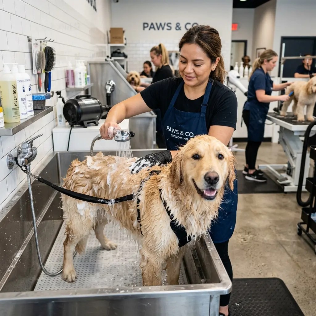 Dog Groomer Washing Station