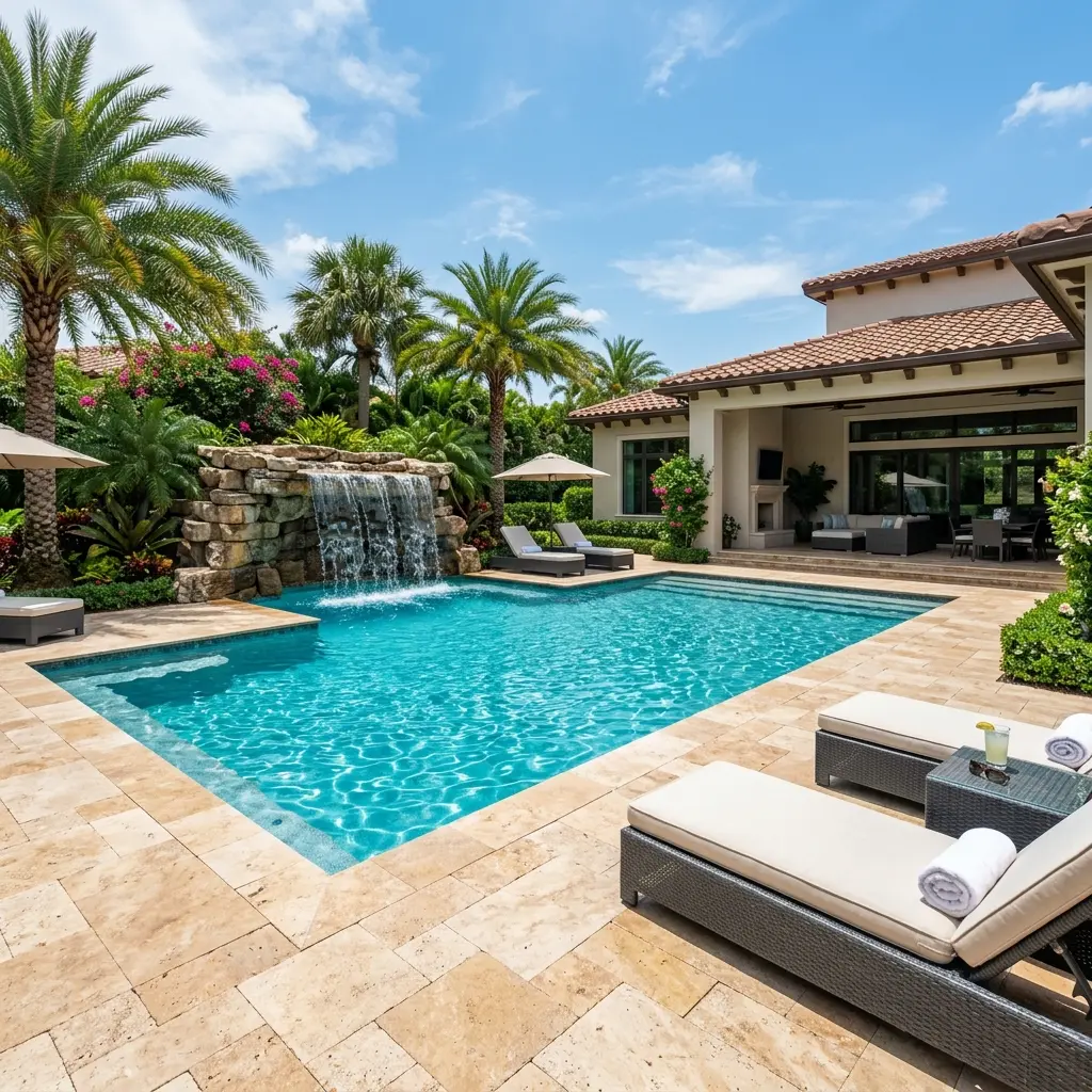 Luxury Pool with Waterfall Feature